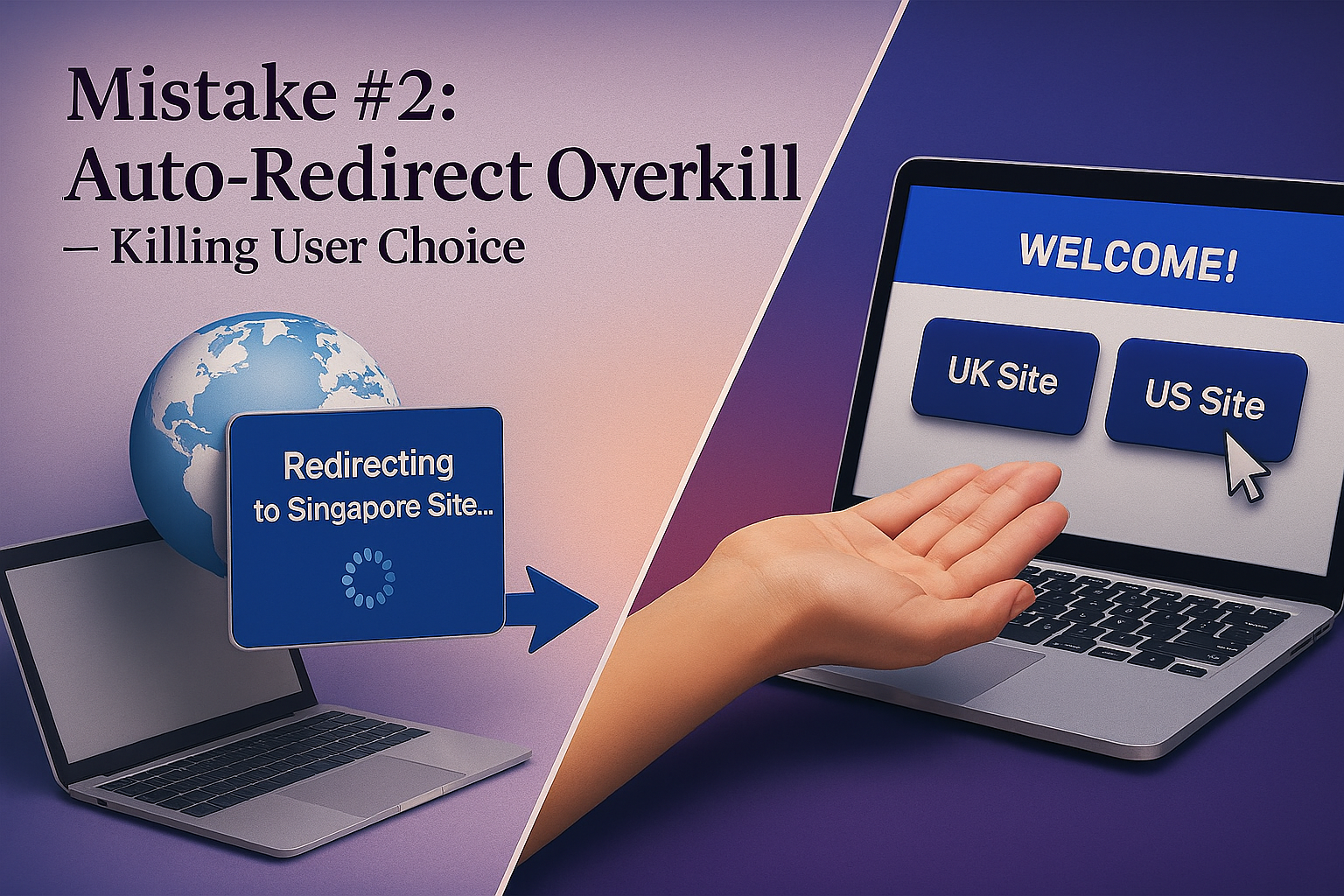 Mistake #2: Auto-Redirect Overkill — Killing User Choice
