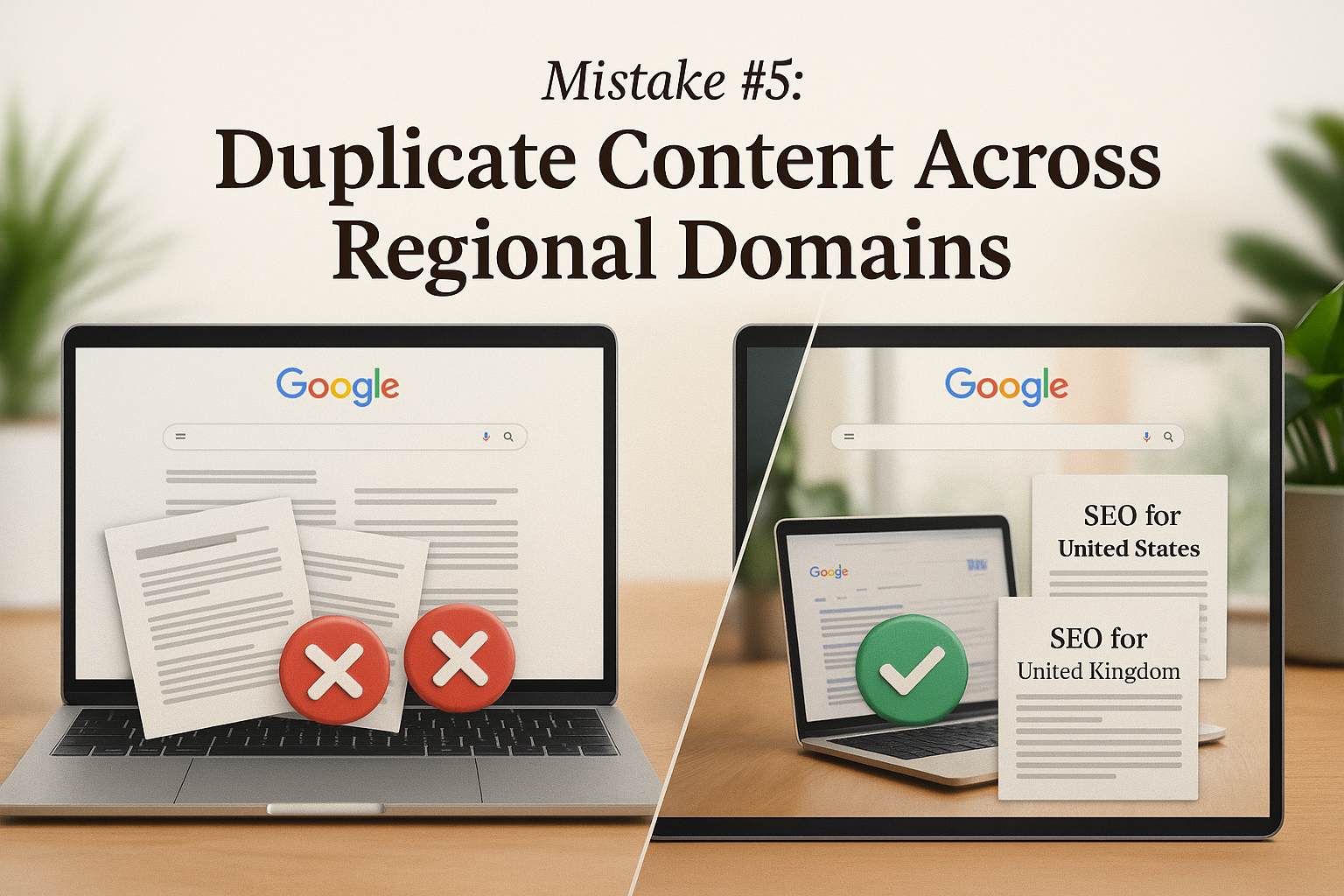Mistake #5: Duplicate Content Across Regional Domains

