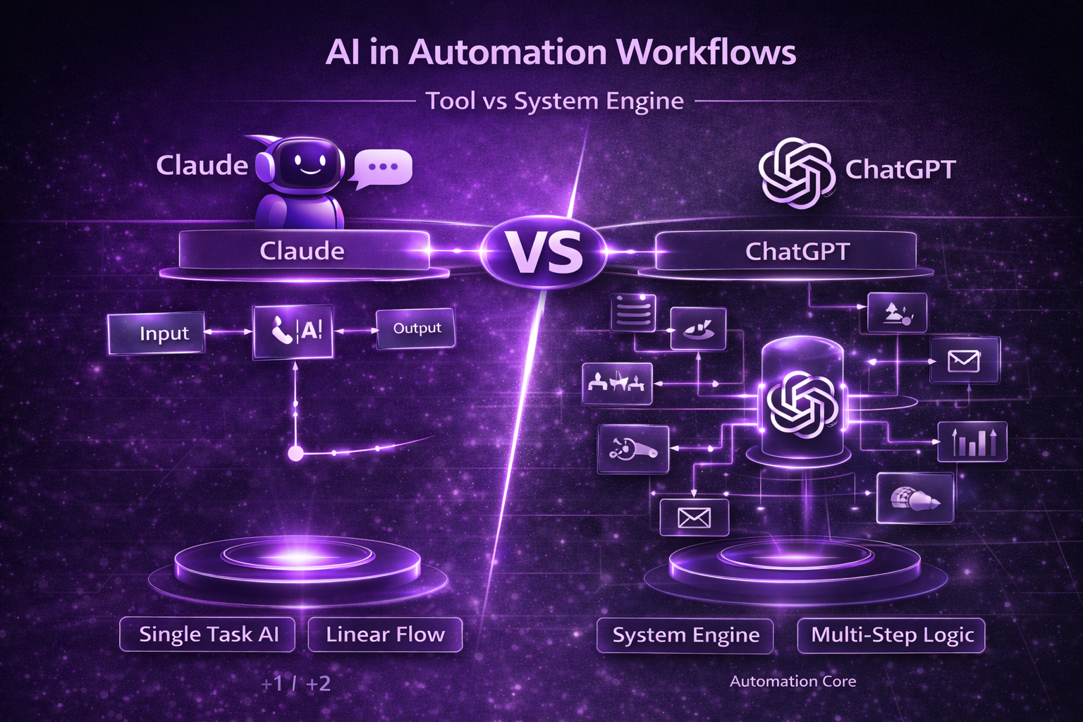 Claude vs ChatGPT for no-code automation workflows 